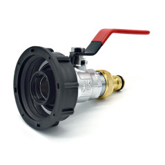 Raccord S60x6 avec robinet en laiton à boisseau sphérique sortie filtée 3/4'' BSP 20x27