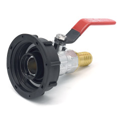 Raccord S60x6 avec robinet en laiton à boisseau sphérique sortie filtée 3/4'' BSP 20x27