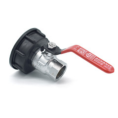 Raccord S60x6 avec robinet en laiton à boisseau sphérique sortie filtée 3/4'' BSP 20x27