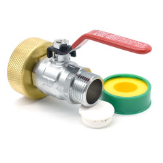Raccord S60x6 avec robinet en laiton à boisseau sphérique sortie filtée 3/4'' BSP 20x27