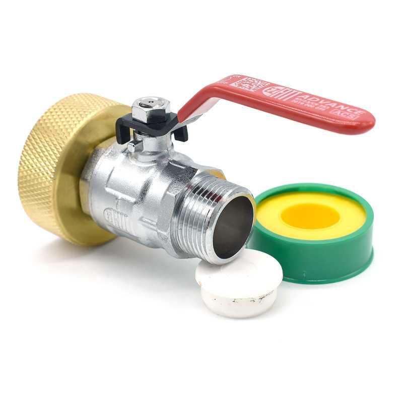 Brass S60x6 connection with spherical spherical shredded outlet male 1'' BSP 26x34