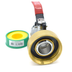 Raccord S60x6 avec robinet en laiton à boisseau sphérique sortie filtée 3/4'' BSP 20x27