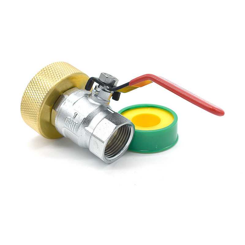 Brass S60x6 connection with spherical spherical shredded outlet female 1'' BSP 26x34