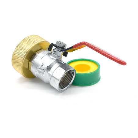 Raccord S60x6 avec robinet en laiton à boisseau sphérique sortie filtée 3/4'' BSP 20x27