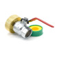 Stecker S60x6 messing mit kugelförmigem Messing-Wasserhahn aus Gewinde 1'' BSP 26x34