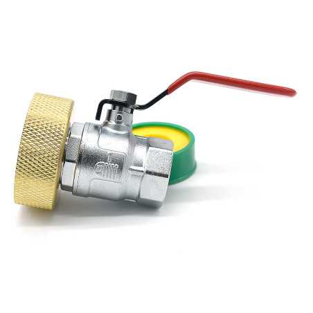 Brass S60x6 connection with spherical spherical shredded outlet female 1'' BSP 26x34