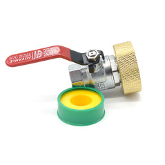 Raccord S60x6 avec robinet en laiton à boisseau sphérique sortie filtée 3/4'' BSP 20x27