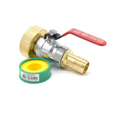 Raccord S60x6 avec robinet en laiton à boisseau sphérique sortie filtée 3/4'' BSP 20x27