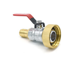 Raccord S60x6 avec robinet en laiton à boisseau sphérique sortie filtée 3/4'' BSP 20x27