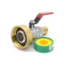 Raccord S60x6 avec robinet en laiton à boisseau sphérique sortie filtée 3/4'' BSP 20x27
