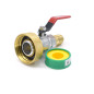S60x6 Stecker aus Messing mit Stauch-Strick-Messing-Wasserhahn 25mm