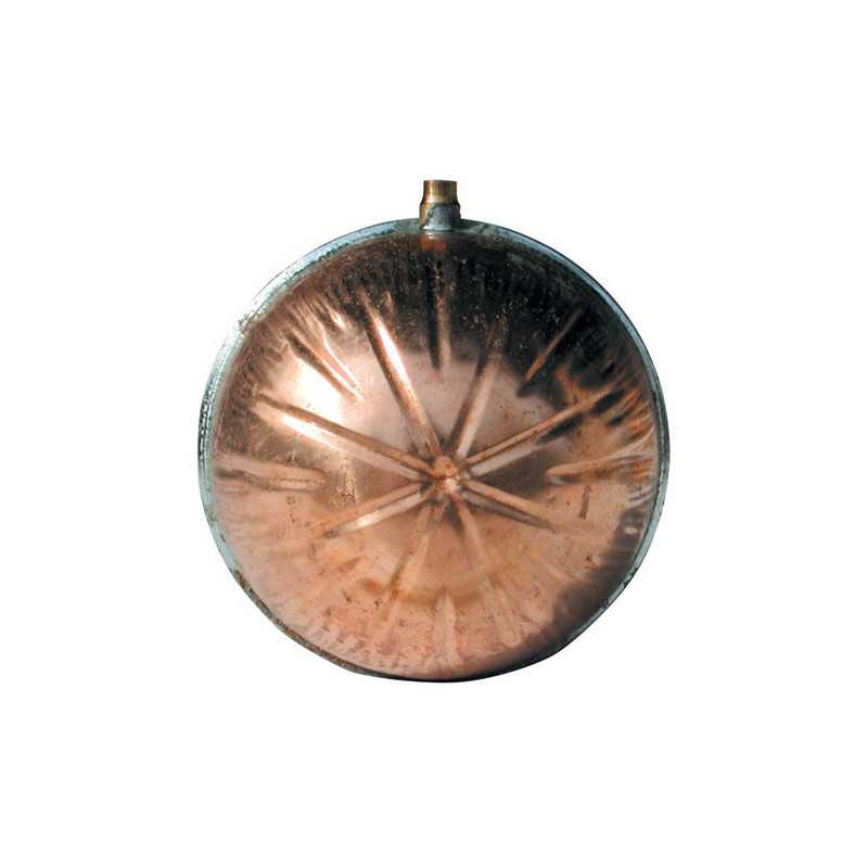 Copper ball for tap float with threaded stem