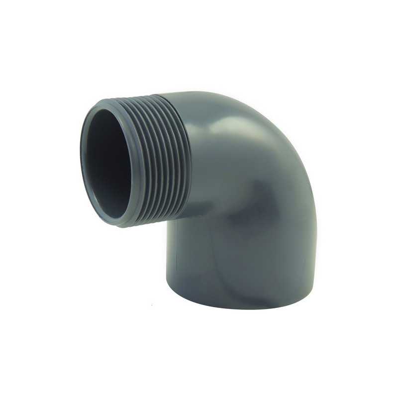 Coude 90° mixte à visser et à coller femelle/male en PVC