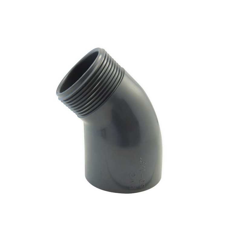 Mixed elbow to screw and stick 45 female / male PVC