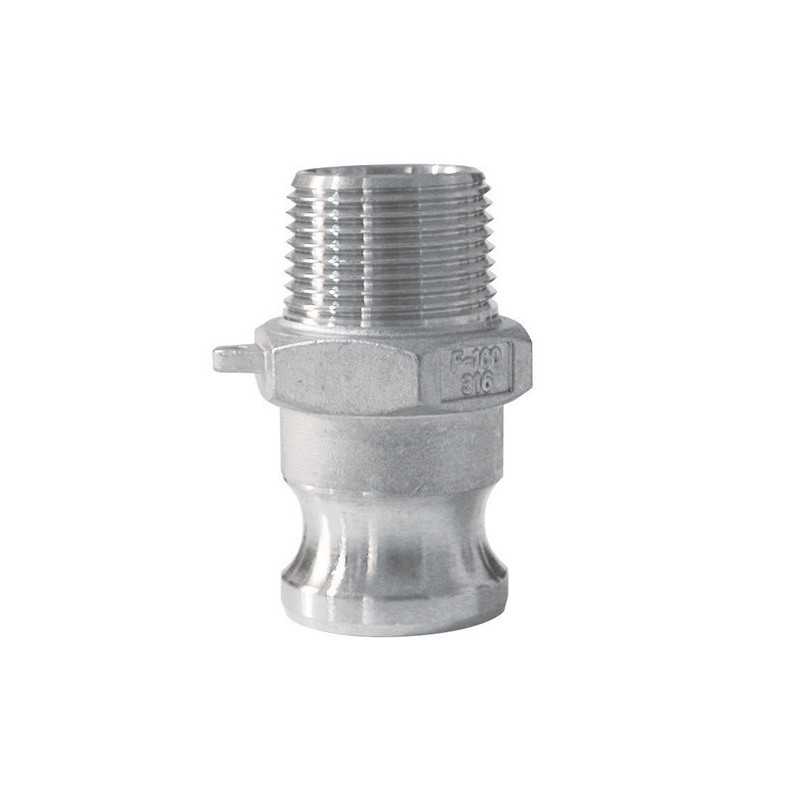 Male camlock connection - stainless steel male threaded tip - Type F