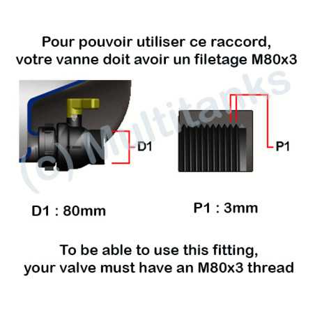 Female Connection M80x3 - Male s60x6