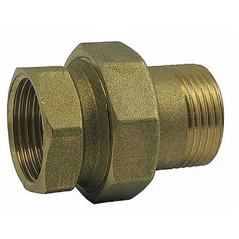 Straight brass union connection for M/F radiator
