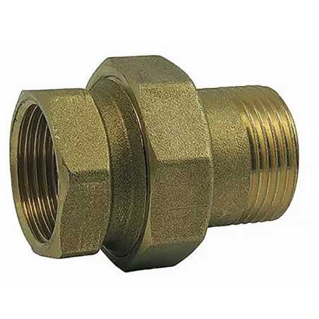 Straight brass union connection for M/F radiator