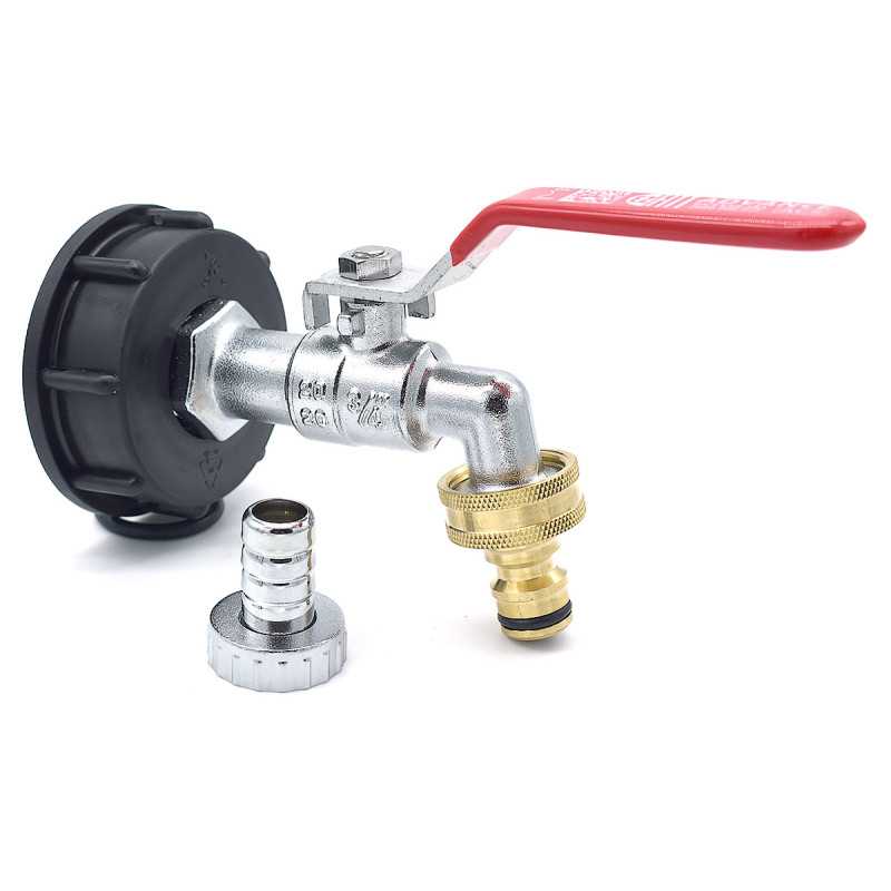 Kit de riego para acuario 1000L S60x6 | Grifo de latón cromado y acoplamiento rápido