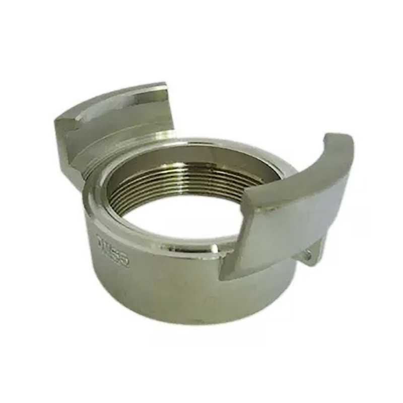 Half symmetrical fitting Guillemin, firefighter, no lock to female threaded socket in stainless steel