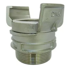 Semi simmetrico raccordo Guillemin, vigile del fuoco, blocco a presa filettata in acciaio inox maschile