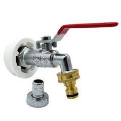 Raccord S56x4 male avec robinet laiton sortie raccord rapide