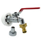 Raccord S56x4 male avec robinet laiton sortie raccord rapide
