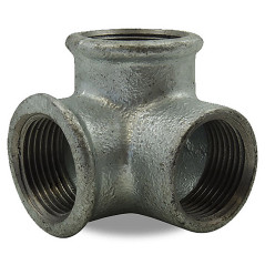 Distributeur coudé 3 vois femelle/femelle/femelle en fonte malléable