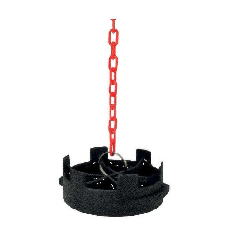 Symmetrical guillemin cap, fireman, lock and chain in polypropylene