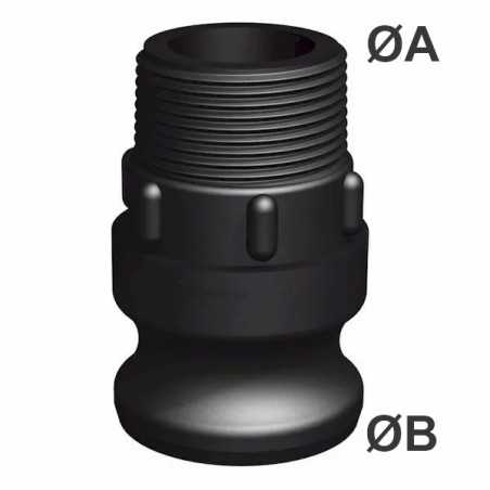 Camlock macho - BSP polipropileno macho roscado