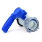 Butterfly valve with S60x6 aluminium floating nut for 1000-litre IBC tank