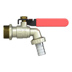 Smart sphere garden faucet in brass, with nose connection