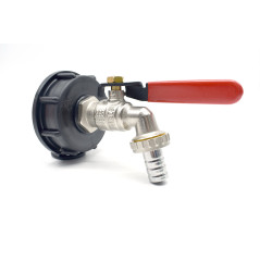 Gruppo attacco S60x6 con rubinetto da giardino Smart sphere in ottone per tanks IBCda 1000 litri