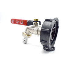 Conjunto de conexión S60x6 con grifería de jardín Smart sphere en latón para 1000 litros tanks IBC