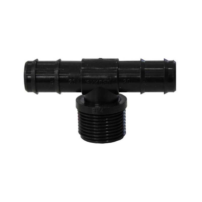 Te acanalado - macho roscado 20x3/4x20 Te acanalado - macho roscado 20x3/4x20
