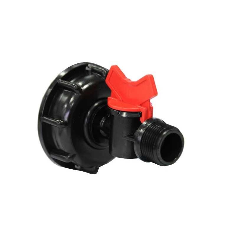 Raccord avec mini vanne filetée 3/4 pouce male Raccord avec mini vanne filetée 3/4 pouce male