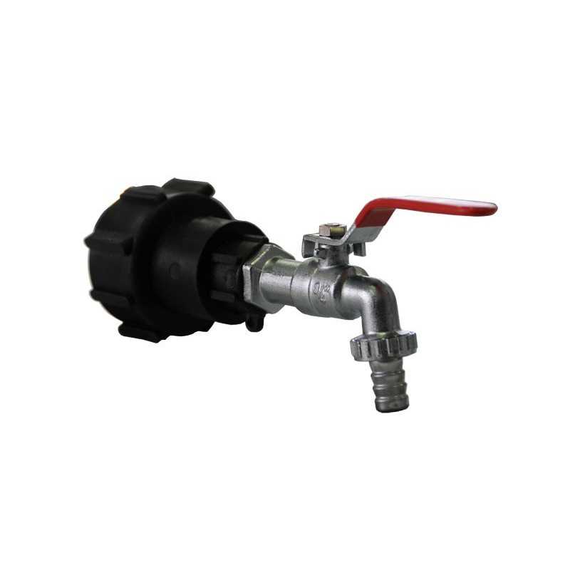 Kupplung S60x6 Polypropylen mit Verchromtem Messinghahn 19mm