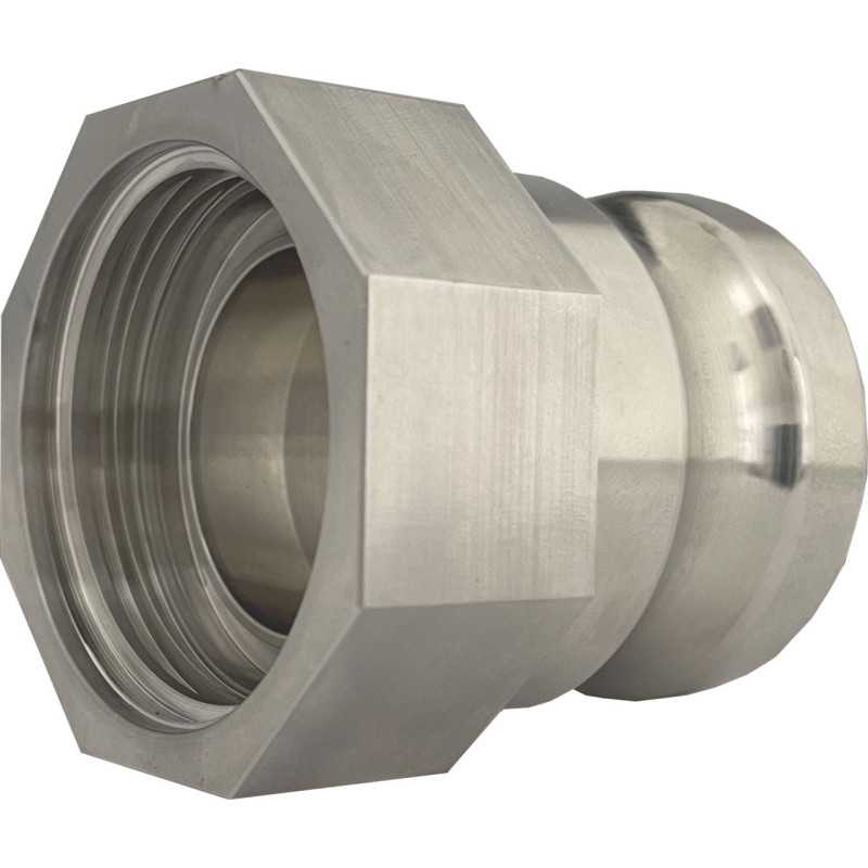Racor de acero inoxidable 316 S60x6 con salida macho Camlock para IBC 1000L