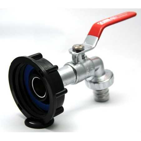 Connection chrome brass faucet output 1'' 90 degrees