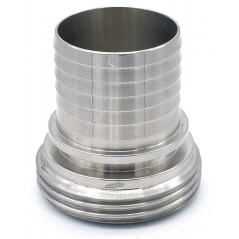 Male food connection with stainless SMS socket 316