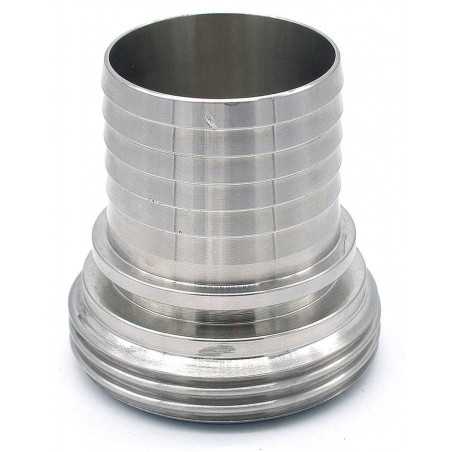 Male food connection with stainless SMS socket 316