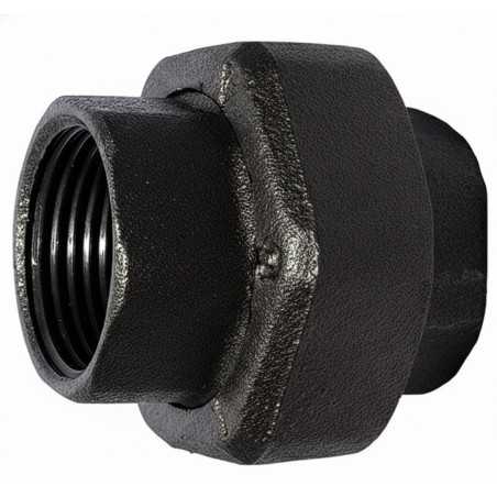 Raccordo di raccordo con portata conica F/F in ghisa nero - Tubo HVAC rimovibile