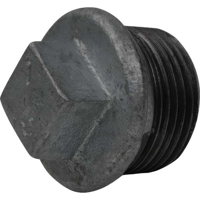 Bouchon Mâle avec Butée en Fonte Malléable à Cœur Noir
