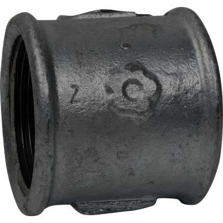 Malleable Cast Iron Female-Female Sleeve with Black Heart