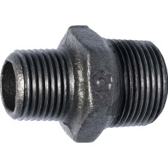 Male Male Cast Iron Reduced Nipple - Industrial Gas Plumbing Fitting