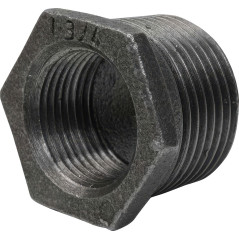 Réduction Simple Mâle/Femelle en Fonte Malléable Noire - Raccordement Pro ISO 7-1