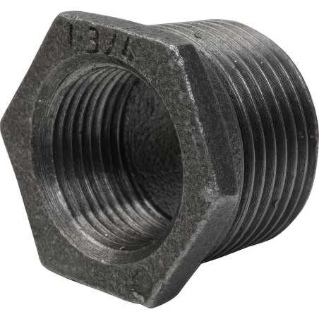 Réduction Simple Mâle/Femelle en Fonte Malléable Noire - Raccordement Pro ISO 7-1