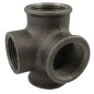 4-Wege-T-Ventil | Schwarzes Temperguss F/F/F/F EN 10242 4-Wege-T-Ventil | Schwarzes Temperguss F/F/F/F EN 10242