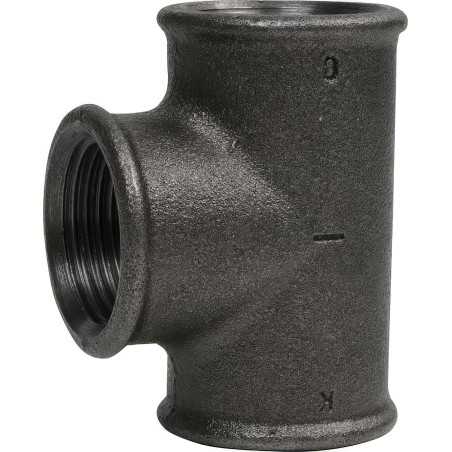 Equal tee 90° | Black malleable cast iron female/female EN 10242