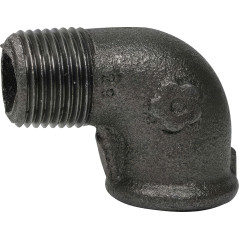 Connettore a gomito a 90° maschio/femmina | Ghisa malleabile nera EN 10242